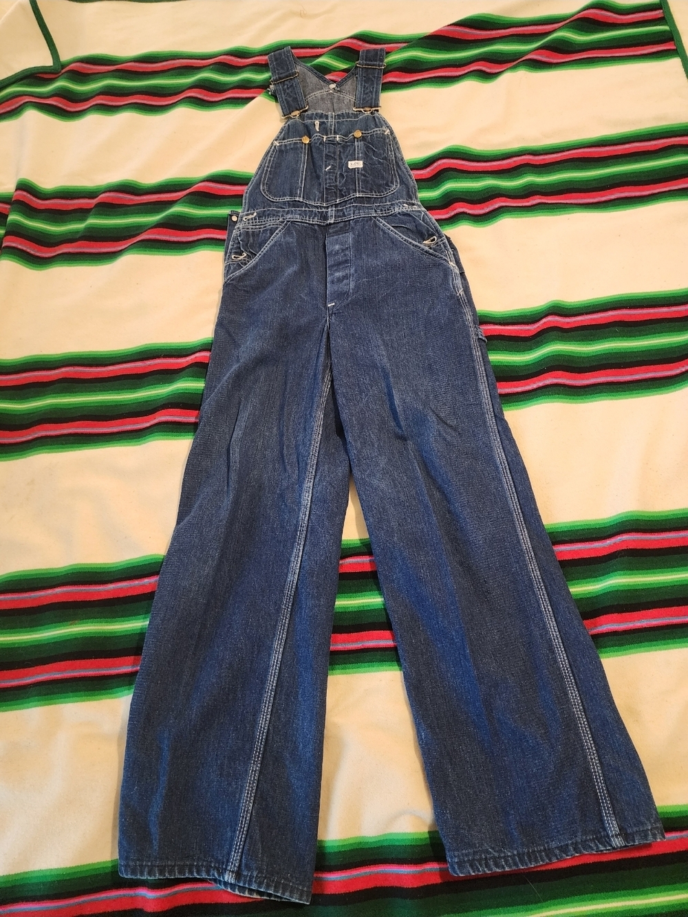 VINTAGE Lee Dark Blue Women's Wide-Leg Denim Overalls